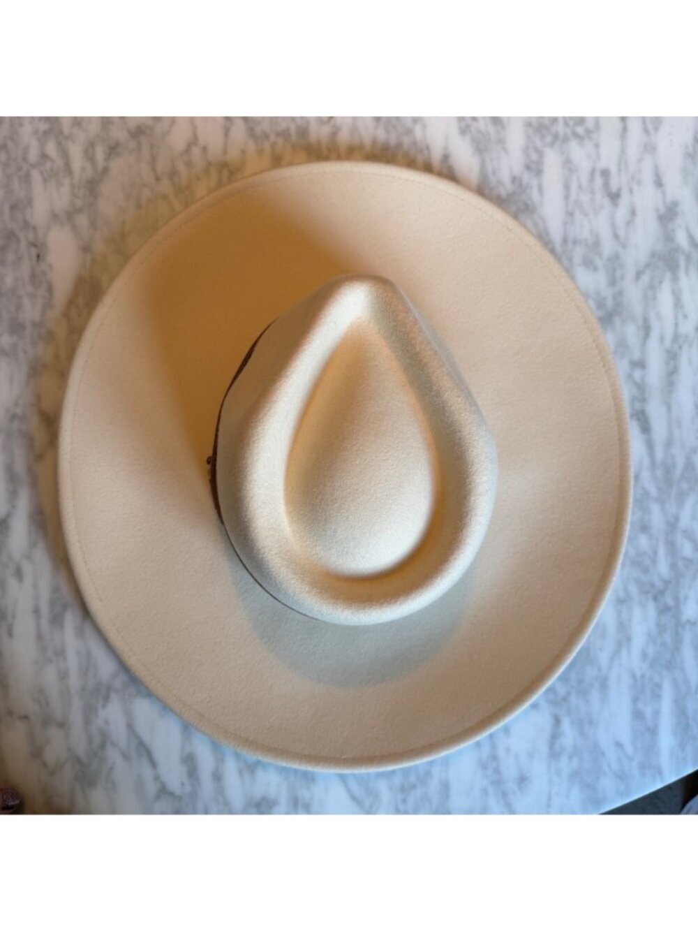 Brixton Eleanor Felt Packable Cream Wool Fedora Hat With Leather Band Size M 7 1 - Picture 6 of 10